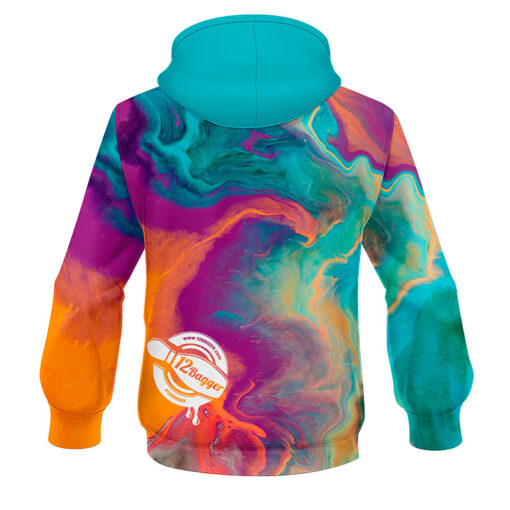 12Bagger Reign Paint Swirl CoolWick Bowling Hoodie - Image 2