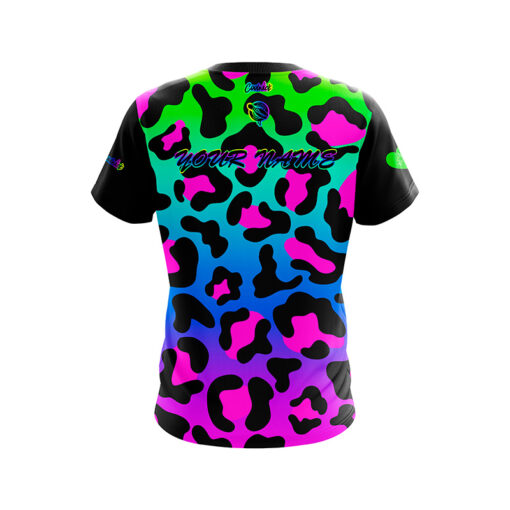 12Bagger Reign Rainbow Cheetah CoolWick Bowling Jersey - Image 2