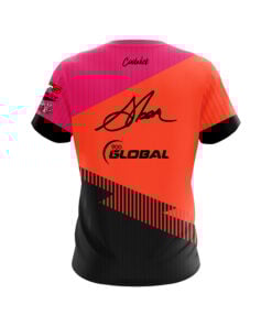 Alternative view of 900 Global Chris Sloan Orange Pink Velocity CoolWick Bowling Jersey