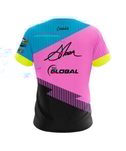 Alternative view of 900 Global Chris Sloan Pink Blue Velocity CoolWick Bowling Jersey