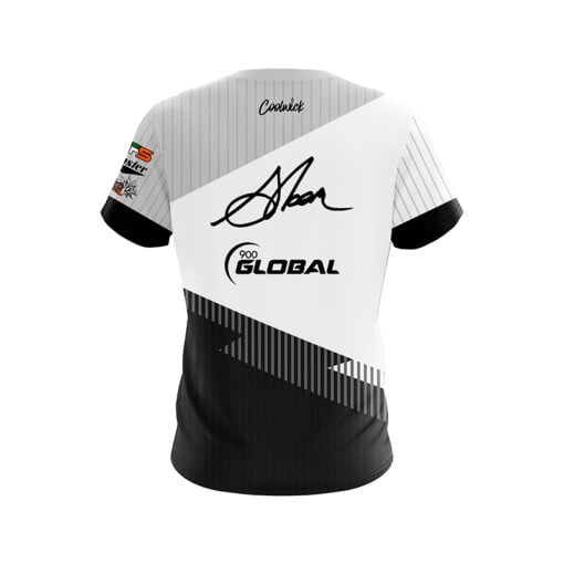 900 Global Chris Sloan White Grey Velocity CoolWick Bowling Jersey - Image 2