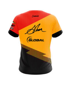 Alternative view of 900 Global Chris Sloan Yellow Orange Velocity CoolWick Bowling Jersey