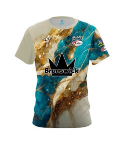 Brunswick Gary Faulkner Jr. Blue Gold Marble CoolWick Bowling Jersey