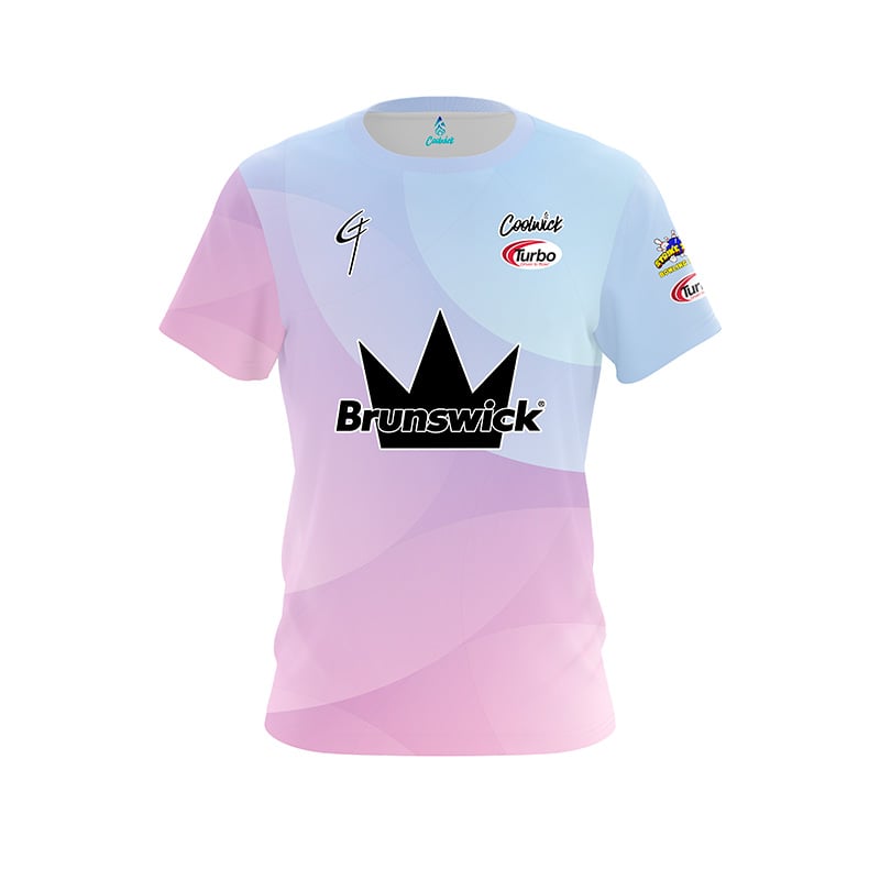 Brunswick Gary Faulkner Jr. Blue Pink Gradient CoolWick Bowling Jersey