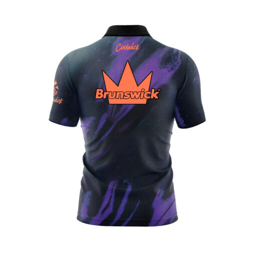 Brunswick Rhino Purple Black Fast Track CoolWick Bowling Jersey - Image 2