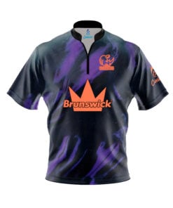 Brunswick Rhino Purple Black Fast Track CoolWick Bowling Jersey