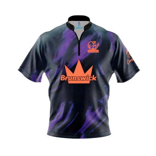 Brunswick Rhino Purple Black Fast Track CoolWick Bowling Jersey