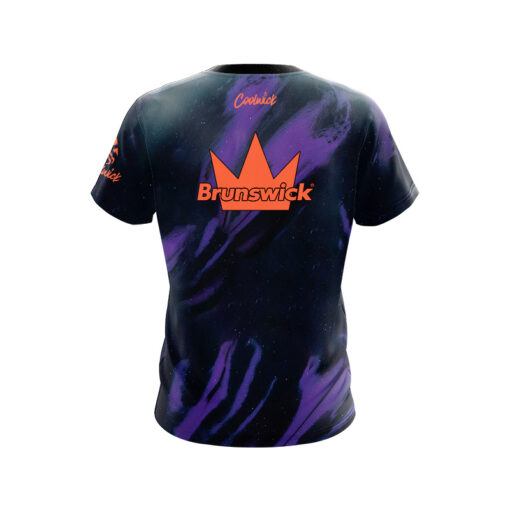 Brunswick Rhino Purple Black CoolWick Bowling Jersey - Image 2