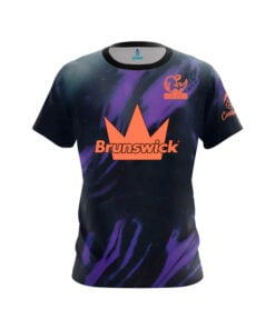 Brunswick Rhino Purple Black CoolWick Bowling Jersey