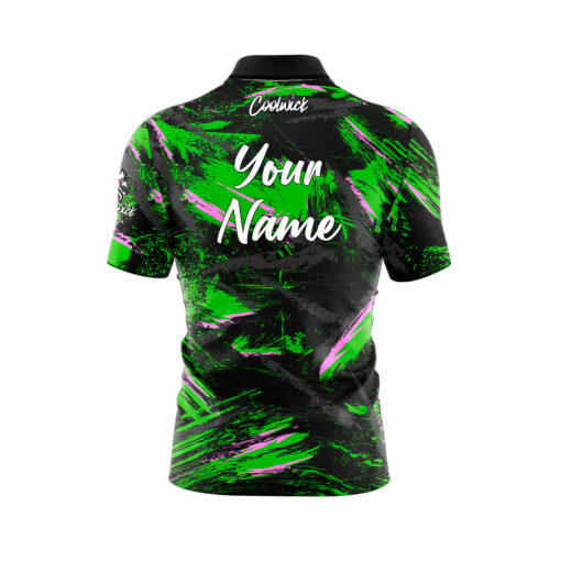 CoolWick Elite Snip Net Green Black Sash Zip Jersey - Image 2