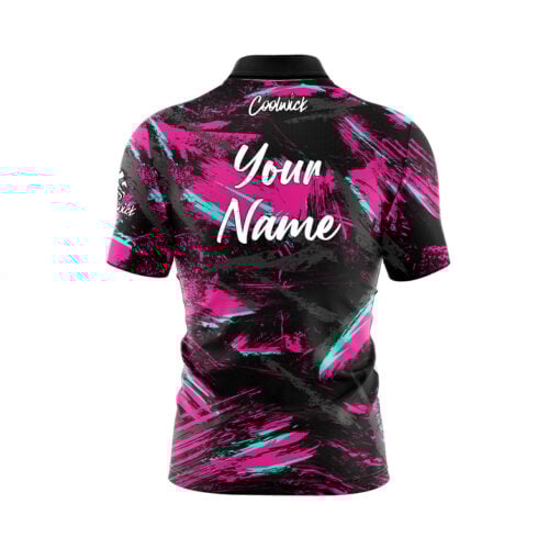 CoolWick Elite Snip Net Pink Black Sash Zip Jersey - Image 2