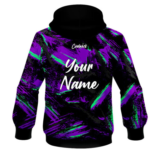 CoolWick Elite Snip Net Purple Black Hoodie - Image 2