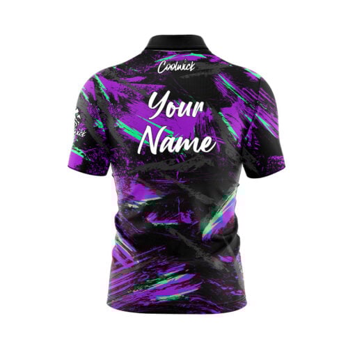 CoolWick Elite Snip Net Purple Black Sash Zip Jersey - Image 2