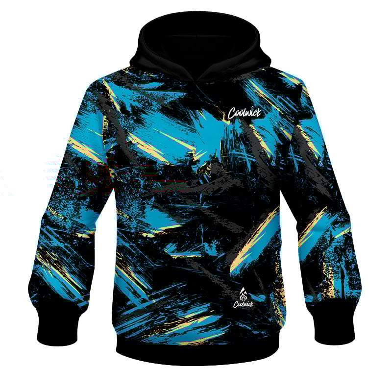 CoolWick Elite Snip Net Teal Black Hoodie