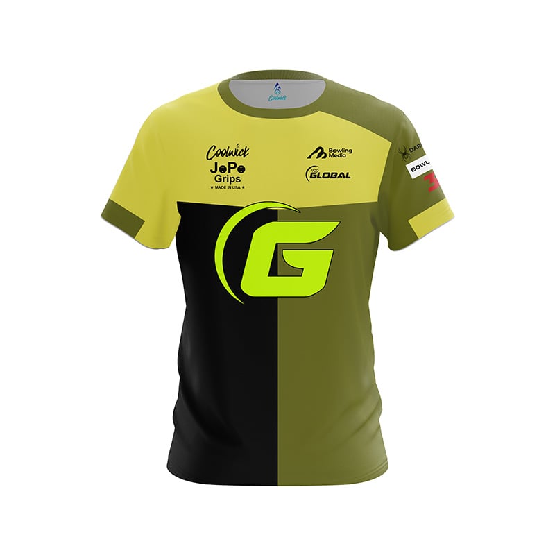 900 Global Daria Pajak Green Yellow Slash CoolWick Bowling Jersey