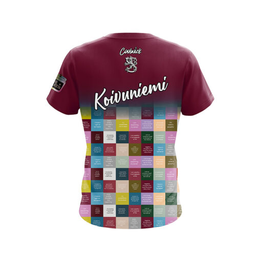 Mika Koivuniemi Burgundy Affirmations CoolWick Bowling Jersey - Image 2