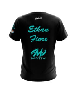 Alternative view of Motiv Ethan Fiore Black Teal CoolWick Bowling Jersey