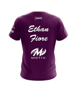 Alternative view of Motiv Ethan Fiore Purple White CoolWick Bowling Jersey