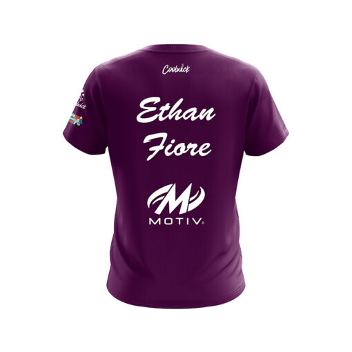 Motiv Ethan Fiore Purple White CoolWick Bowling Jersey - Image 2