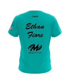 Alternative view of Motiv Ethan Fiore Teal Black CoolWick Bowling Jersey