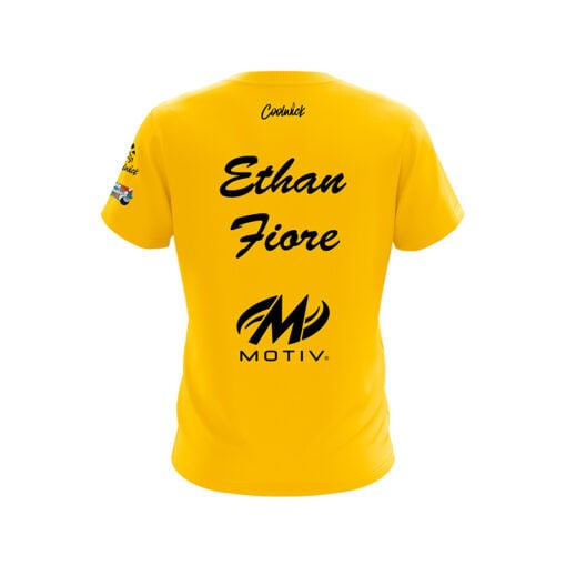 Motiv Ethan Fiore Yellow Black CoolWick Bowling Jersey - Image 2
