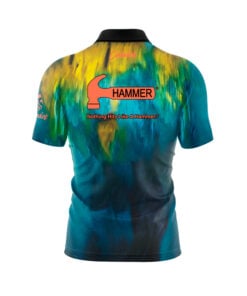 Alternative view of Hammer Raw Hammer Smoke Blue Gold Fast Track CoolWick Bowling Jersey