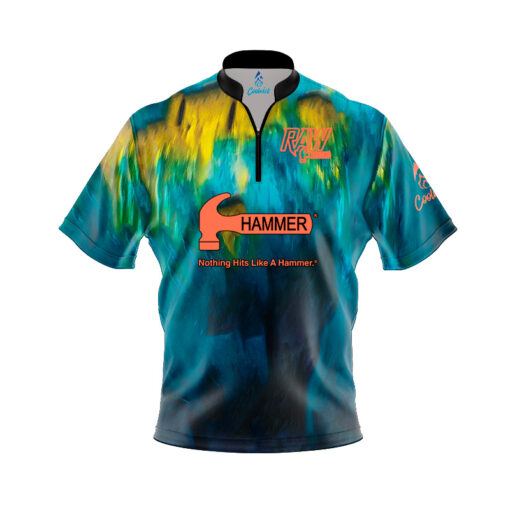 Hammer Raw Hammer Smoke Blue Gold Fast Track CoolWick Bowling Jersey
