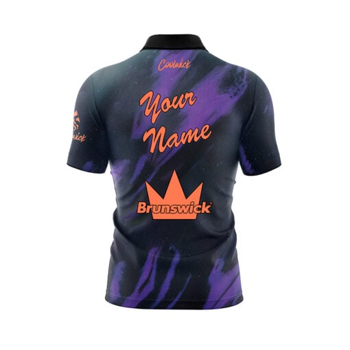 Brunswick Rhino Purple Black Fast Track CoolWick Bowling Jersey - Image 3