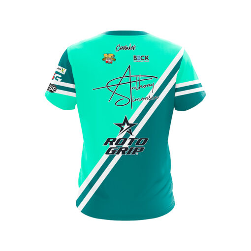 Roto Grip Anthony Simonsen Mint CoolWick Bowling Jersey - Image 2