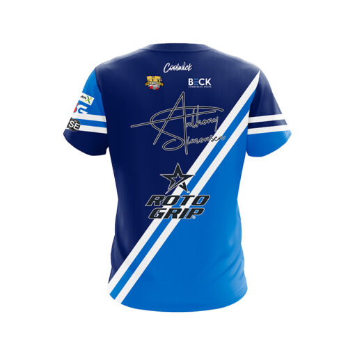 Roto Grip Anthony Simonsen Ocean Blue CoolWick Bowling Jersey - Image 2