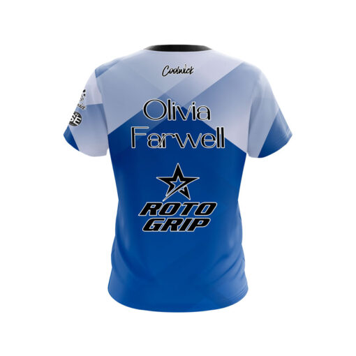 Roto Grip Olivia Farwell Blue Argyle CoolWick Bowling Jersey - Image 2