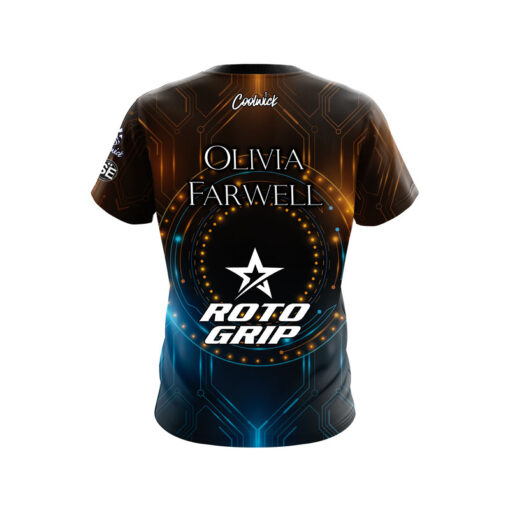 Roto Grip Olivia Farwell Blue Gold CPU CoolWick Bowling Jersey - Image 2