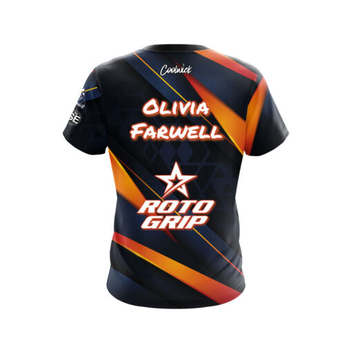 Roto Grip Olivia Farwell Navy Orange Impulse CoolWick Bowling Jersey - Image 2
