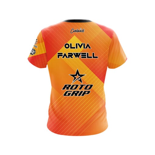 Roto Grip Olivia Farwell Orange Argyle CoolWick Bowling Jersey - Image 2