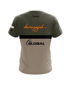 Alternative view of 900 Global Daria Pajak Army Green Grey Stripes CoolWick Bowling Jersey