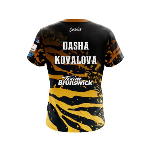 Brunswick Dasha Kovalova Black Gold Stripes CoolWick Bowling Jersey - Image 2