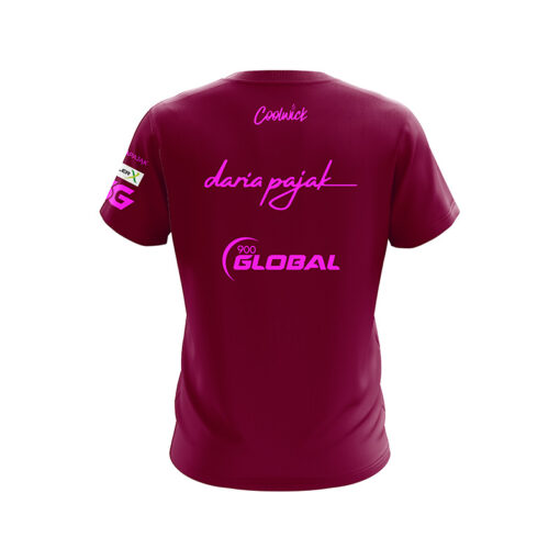 900 Global Daria Pajak Maroon CoolWick Bowling Jersey - Image 2