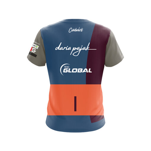 900 Global Daria Pajak Navy Grey Intersection CoolWick Bowling Jersey - Image 2