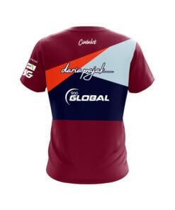 Alternative view of 900 Global Daria Pajak Navy Orange Red Stripes CoolWick Bowling Jersey
