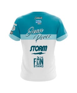 Alternative view of Storm Jean Perez Blue White Stripes CoolWick Bowling Jersey