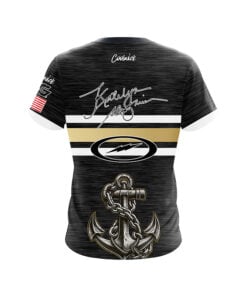 Alternative view of Storm Katelyn Abigania Heather Gold Stripe CoolWick Bowling Jersey