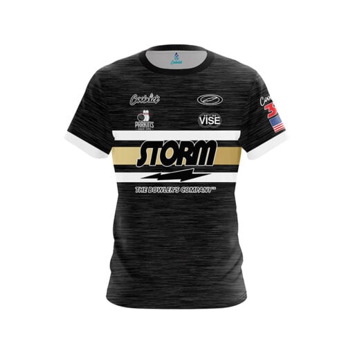 Storm Katelyn Abigania Heather Gold Stripe CoolWick Bowling Jersey