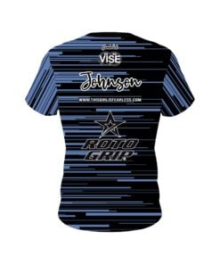 Alternative view of Stefanie Johnson Roto Grip Black Blue Horizontal CoolWick Bowling Jersey
