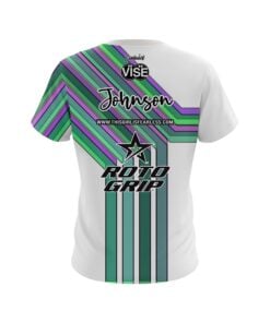Alternative view of Stefanie Johnson Roto Grip Violet Blue Lines CoolWick Bowling Jersey