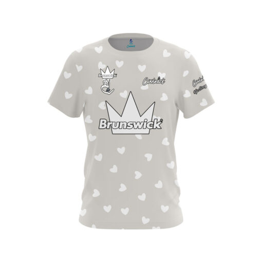 Brunswick Alyssa Ferraro Grey Hearts CoolWick Bowling Jersey