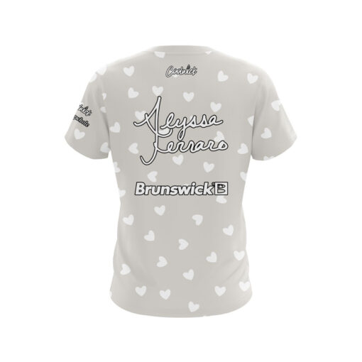 Brunswick Alyssa Ferraro Grey Hearts CoolWick Bowling Jersey - Image 2