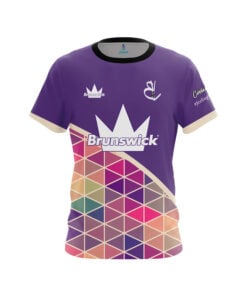Brunswick Alyssa Ferraro Purple Falling Triangles CoolWick Bowling Jersey