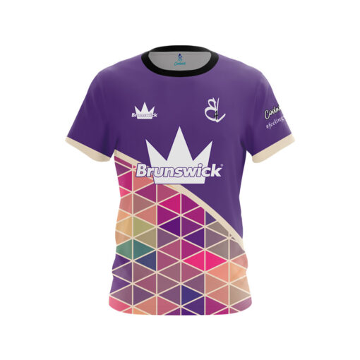 Brunswick Alyssa Ferraro Purple Falling Triangles CoolWick Bowling Jersey