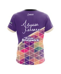 Alternative view of Brunswick Alyssa Ferraro Purple Falling Triangles CoolWick Bowling Jersey