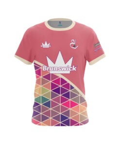 Brunswick Alyssa Ferraro Salmon Falling Triangles CoolWick Bowling Jersey